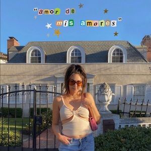 Waist cutout knit tank top